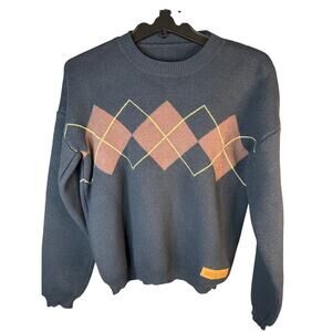 Taylor Swift Red (1989 Taylor's Version) navy blue argyle knit sweater small